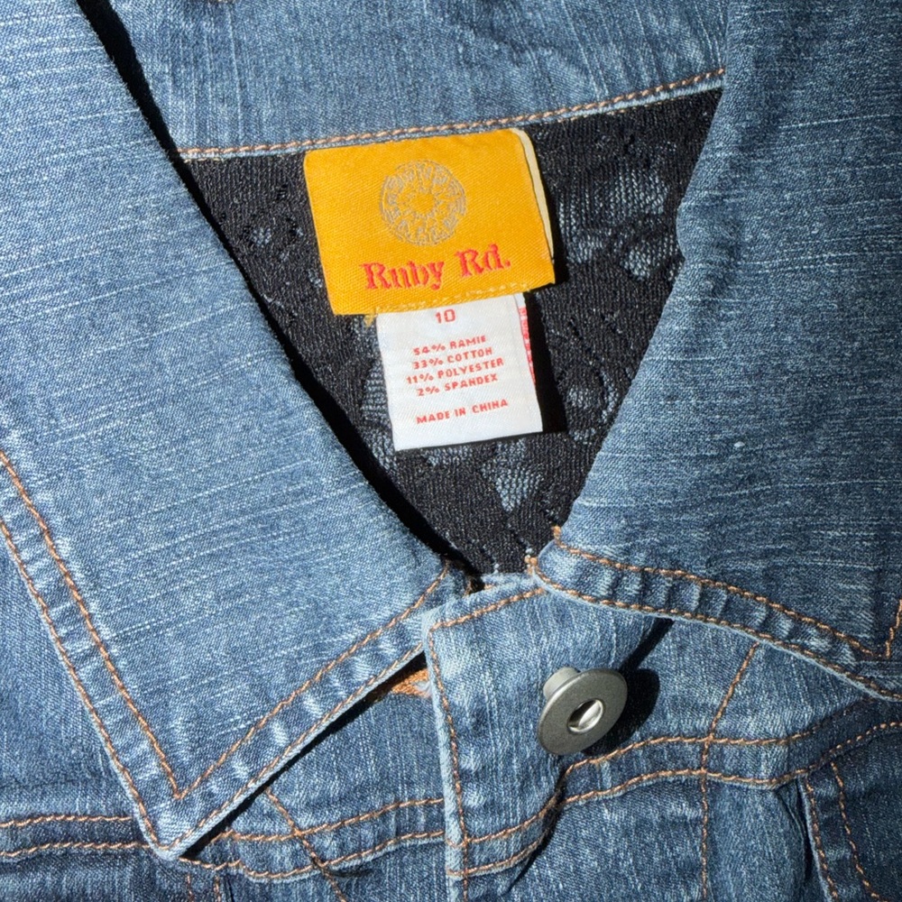 Ruby Rd Embroidered Denim Jacket | Lightweight Pa… - image 2